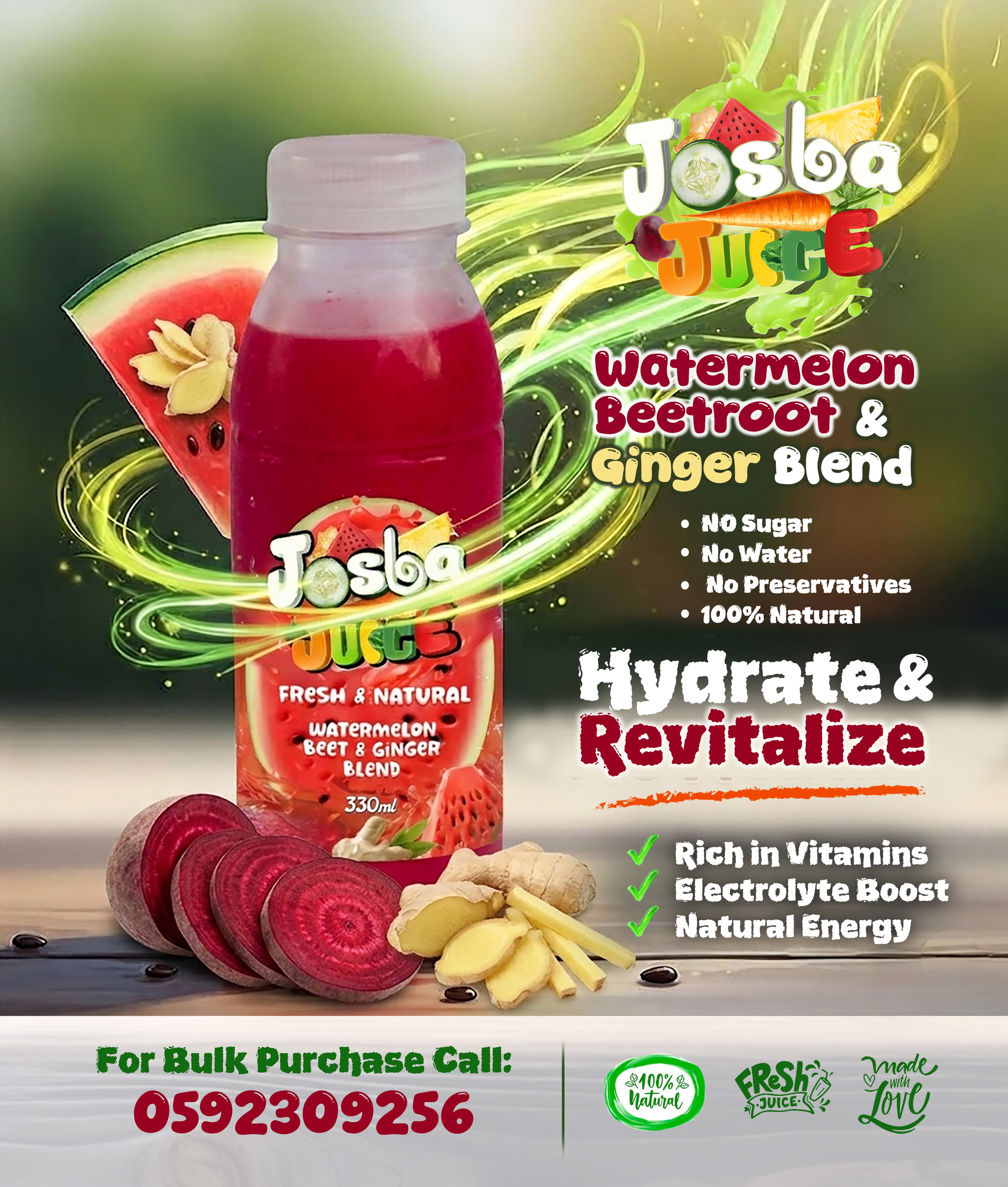 Watermelon, Beetroot & Ginger Blend (330 mL)